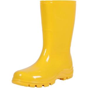imageAsgard Womens Mid Calf Rain Boots Printed Waterproof Rubber Boots Short Garden ShoseYellow