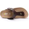 imageWTW Cork Footbed Womens Sandals Genuine Leather Insole Slides Sandals for Women Adjustable Buckle Summer Sandals Outdoor WalkingBrown