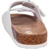 imageWTW Cork Footbed Womens Sandals Genuine Leather Insole Slides Sandals for Women Adjustable Buckle Summer Sandals Outdoor WalkingBuckle White