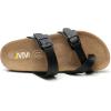 imageWTW Cork Footbed Womens Sandals Genuine Leather Insole Slides Sandals for Women Adjustable Buckle Summer Sandals Outdoor WalkingToe Loop Black