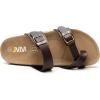 imageWTW Cork Footbed Womens Sandals Genuine Leather Insole Slides Sandals for Women Adjustable Buckle Summer Sandals Outdoor WalkingToe Loop Brown