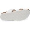 imageWTW Cork Footbed Womens Sandals Genuine Leather Insole Slides Sandals for Women Adjustable Buckle Summer Sandals Outdoor WalkingToe Loop White