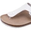 imageWTW Cork Footbed Womens Sandals Genuine Leather Insole Slides Sandals for Women Adjustable Buckle Summer Sandals Outdoor WalkingWhite