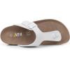 imageWTW Cork Footbed Womens Sandals Genuine Leather Insole Slides Sandals for Women Adjustable Buckle Summer Sandals Outdoor WalkingWhite