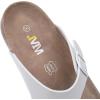 imageWTW Cork Footbed Womens Sandals Genuine Leather Insole Slides Sandals for Women Adjustable Buckle Summer Sandals Outdoor WalkingWhite