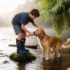 imageWTW Kids Rubber Rain Boots  Neoprene Insulated 100 Waterproof Mid Calf Mud Boots for Boys and Girls Winter Snow BootsShark