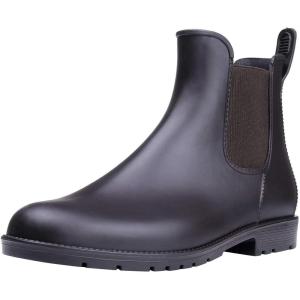 imageAsgard Womens Ankle Rain Boots Waterproof Chelsea BootsDark Brown