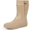 imageAsgard Womens Mid Calf Rain Boots Collar Gardening Boots Ultra Lightweight Portable Garden ShoesKhaki  9 Shaft