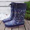 image:imageWTW Fleece Lined Todder Kids Rubber Rain Boots  Waterproof Warm Winter Outdoor Shoes for Girls Boys Adjustable Drawstring NonSlip for Hiking and AdventuresMagic Navy