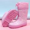 image:imageWTW Fleece Lined Todder Kids Rubber Rain Boots  Waterproof Warm Winter Outdoor Shoes for Girls Boys Adjustable Drawstring NonSlip for Hiking and AdventuresRainbow Pink