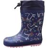 image:imageWTW Fleece Lined Todder Kids Rubber Rain Boots  Waterproof Warm Winter Outdoor Shoes for Girls Boys Adjustable Drawstring NonSlip for Hiking and AdventuresMagic Navy