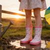image:imageWTW Toddler and Kids Rain Boots with EasyOn Handles UnisexChild Waterproof Rubber Rain Boots in Fun Patterns for Girls and Boys ToddlerLittle KidBig KidConfetti Hearts