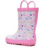 image:imageWTW Toddler and Kids Rain Boots with EasyOn Handles UnisexChild Waterproof Rubber Rain Boots in Fun Patterns for Girls and Boys ToddlerLittle KidBig KidConfetti Hearts