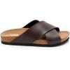image:imageWTW Womens Slide Sandals with Cork Footbed amp Cow Suede Insole Adjustable XBand Straps Secure Fit Open Toe Beach Shoes Lightweight Comfort Summer SandalsBrown